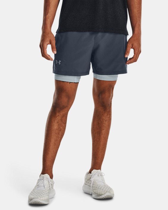 Men's UA Launch Elite 2-in-1 5'' Shorts, Gray, pdpMainDesktop image number 0